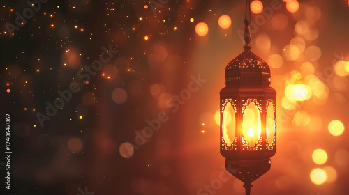 Wallpaper Mural Ornate lantern glowing warmly amidst a backdrop of shimmering bokeh lights, evoking a festive atmosphere Torontodigital.ca