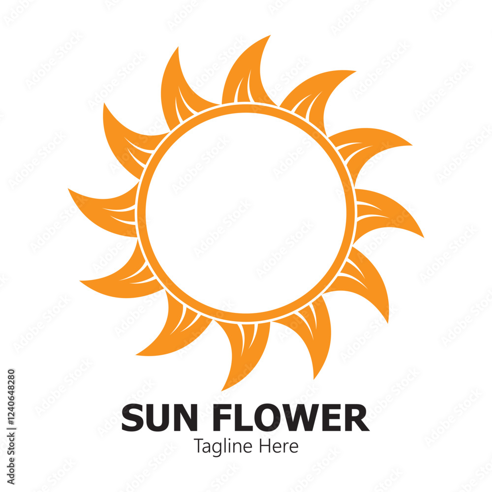 sunflower vector logo design concept template sunflower vector logo design concept template