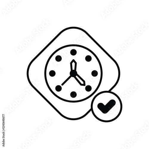 Verified Time icon vector stock illustration