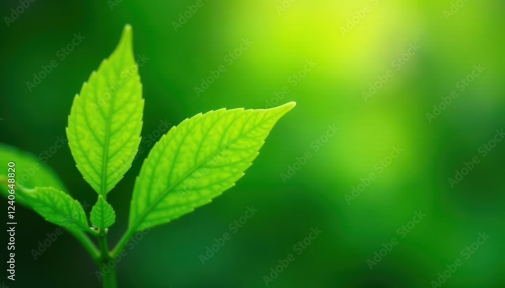 Vibrant green foliage, blurred background, sharp leaf focus, botany, summer, foliage Vibrant green foliage, blurred background, sharp leaf focus, botany, summer, foliage