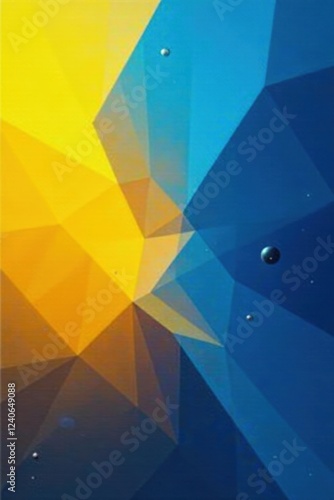 Dynamic blue to yellow gradient geometric shapes, color, futuristic