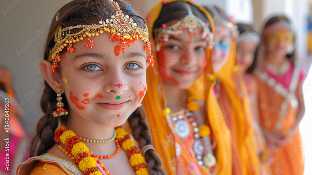 This Children partake in the vibrant Holi festival, celebrating with colors and joyful expressions. This Children partake in the vibrant Holi festival, celebrating with colors and joyful expressions.
