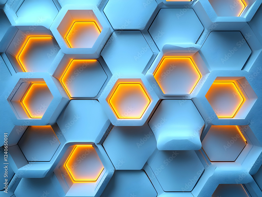 Hexagon Light Structures: Futuristic Design Hexagon Light Structures: Futuristic Design