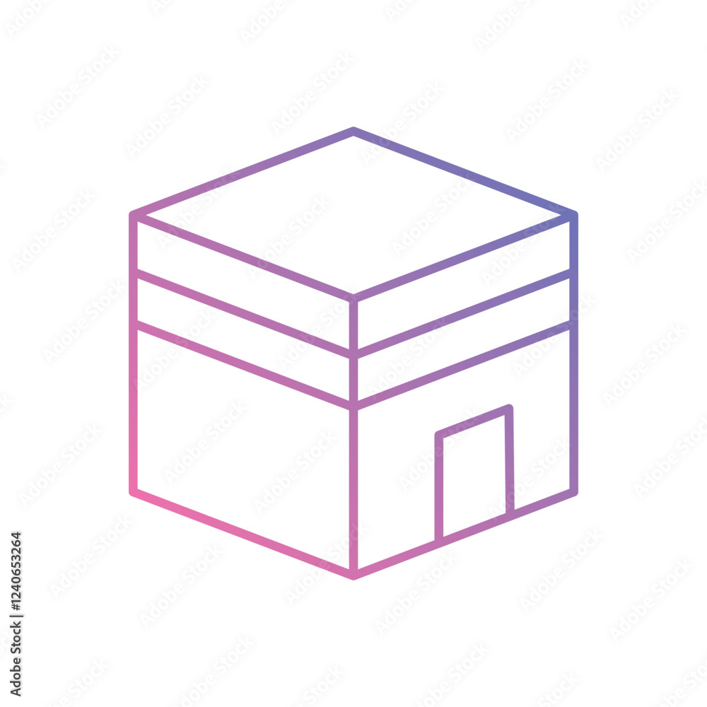 Holy Kaaba icon vector stock illustration Holy Kaaba icon vector stock illustration