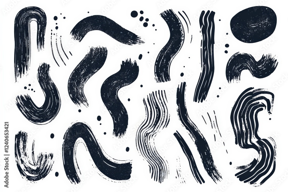 Abstract black and white brush strokes create dynamic patterns and textures suitable for design and art projects Abstract black and white brush strokes create dynamic patterns and textures suitable for design and art projects