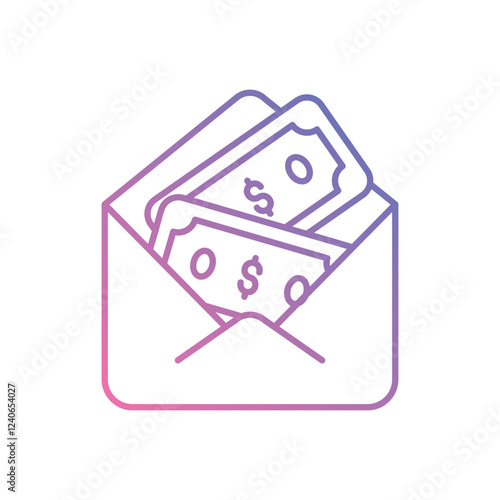 Money Envelope icon vector stock illustration