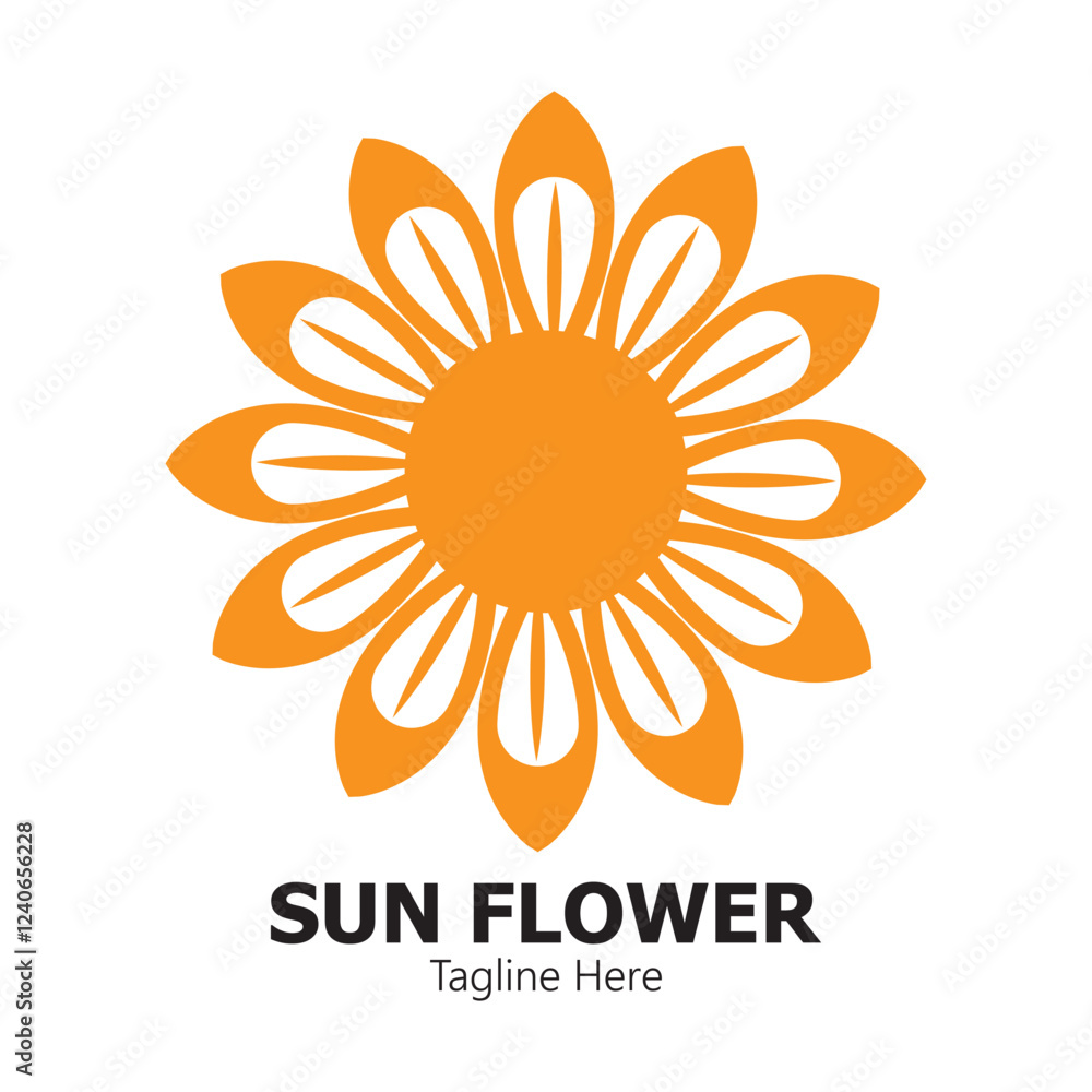 Fototapeta premium sunflower vector logo design concept template