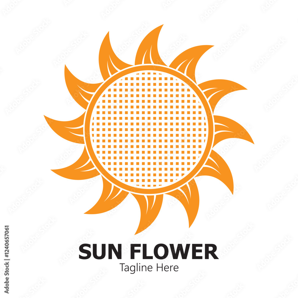 sunflower vector logo design concept template sunflower vector logo design concept template