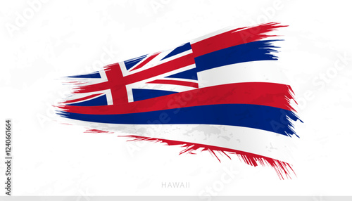 Hawaii National Flag with Textured Brush Strokes.