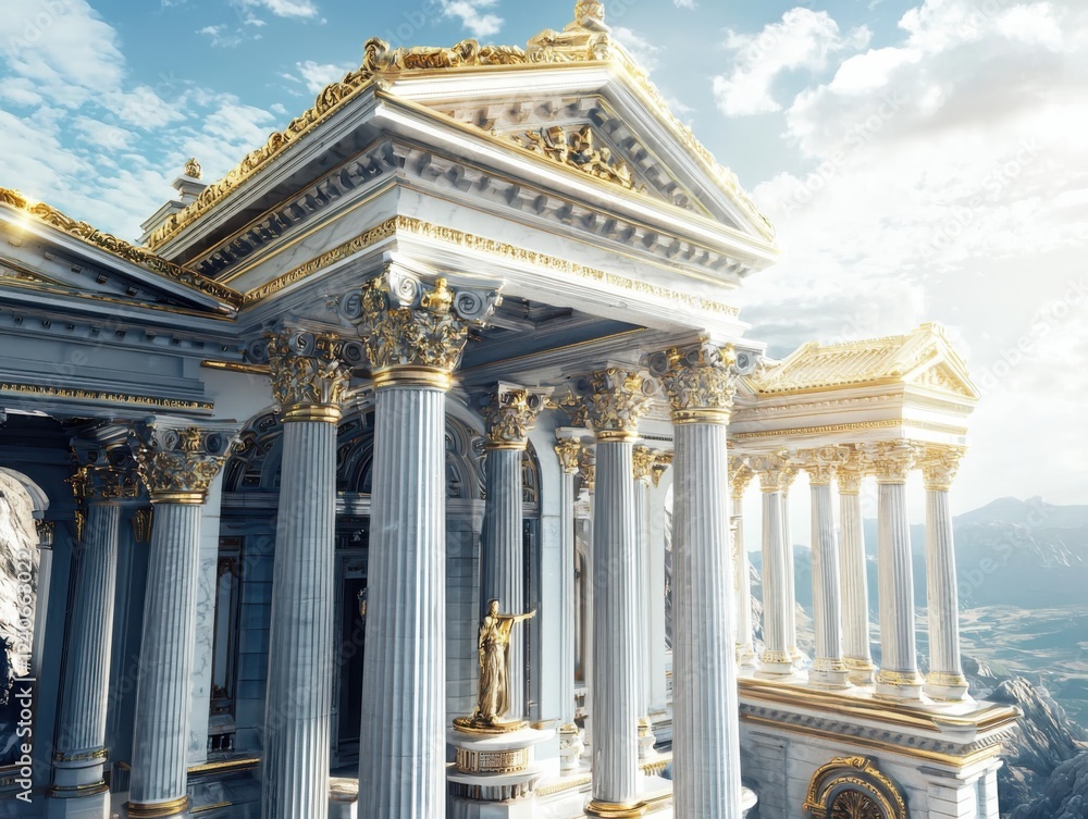 Obraz premium Exploring classic architecture grand columns and intricate details in historic design urban setting architectural photography aesthetic perspective timeless elegance