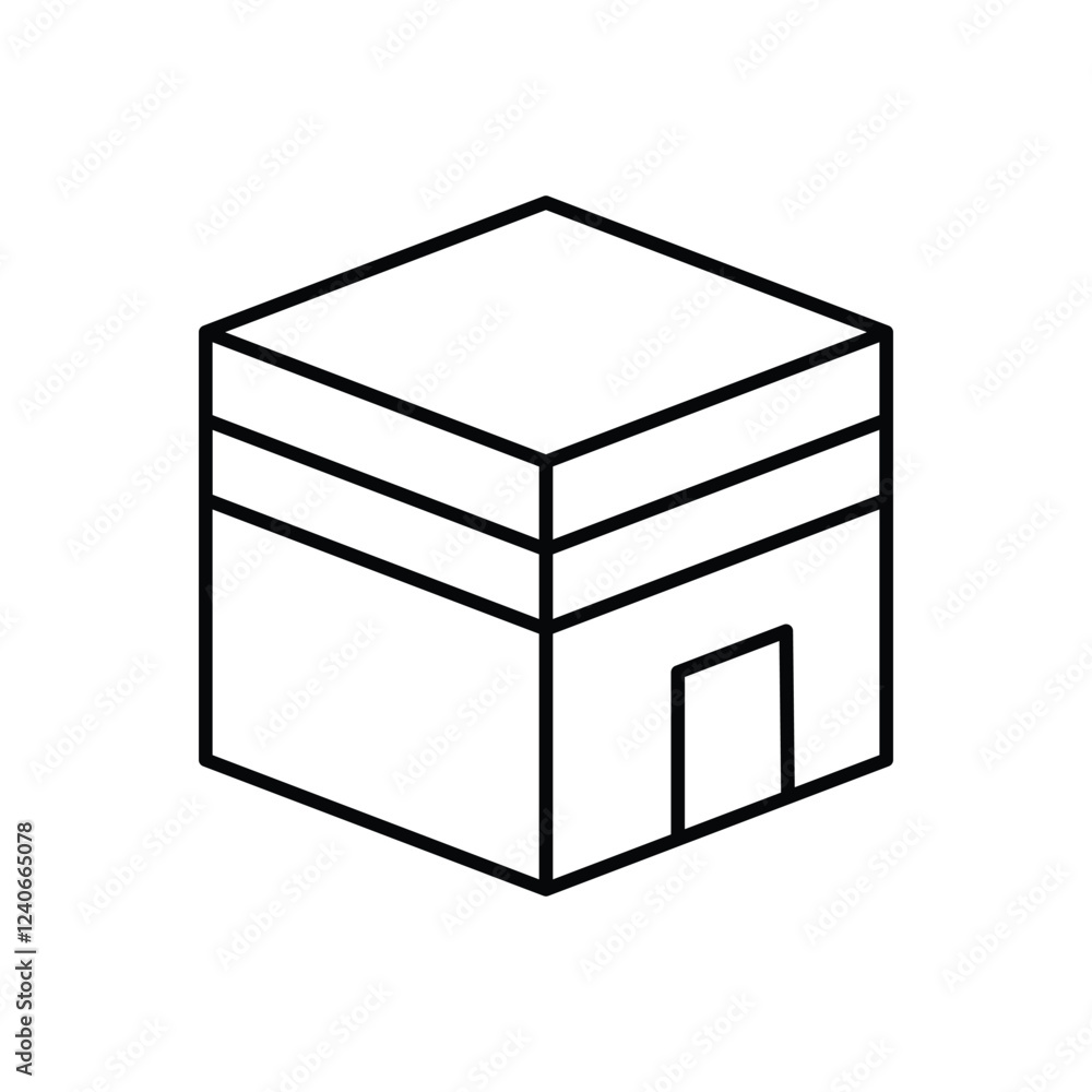 Holy Kaaba icon vector stock illustration Holy Kaaba icon vector stock illustration