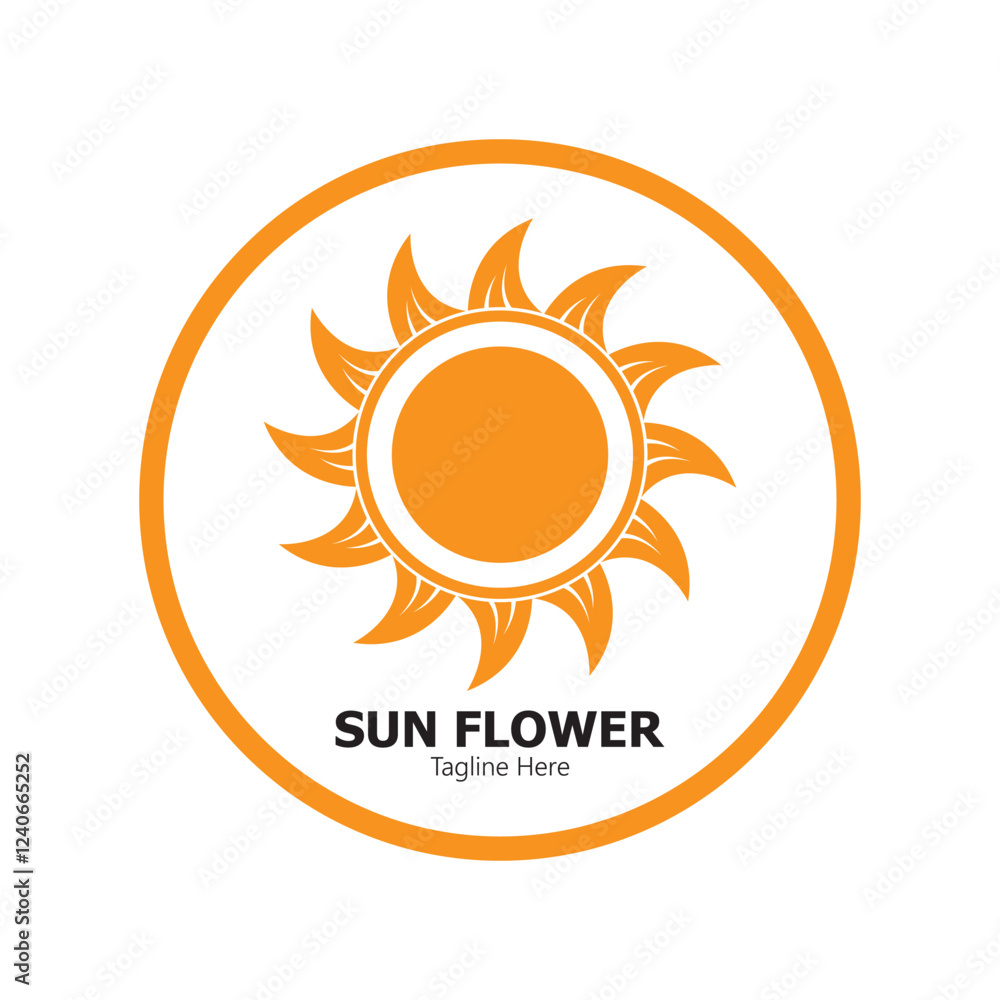 Fototapeta premium sunflower vector logo design concept template