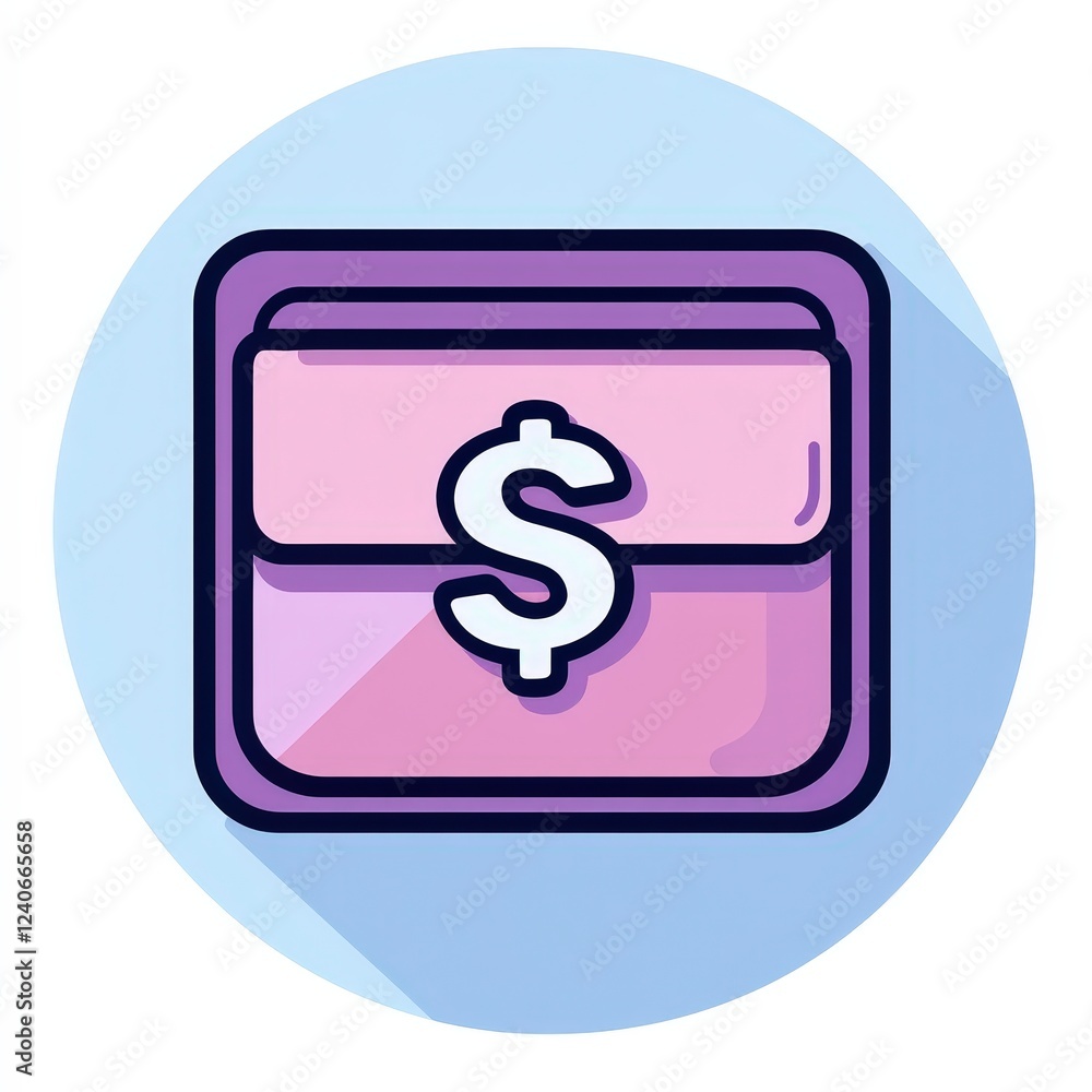 Wallet Icon with Dollar Sign for Financial Transactions and Payments Wallet Icon with Dollar Sign for Financial Transactions and Payments