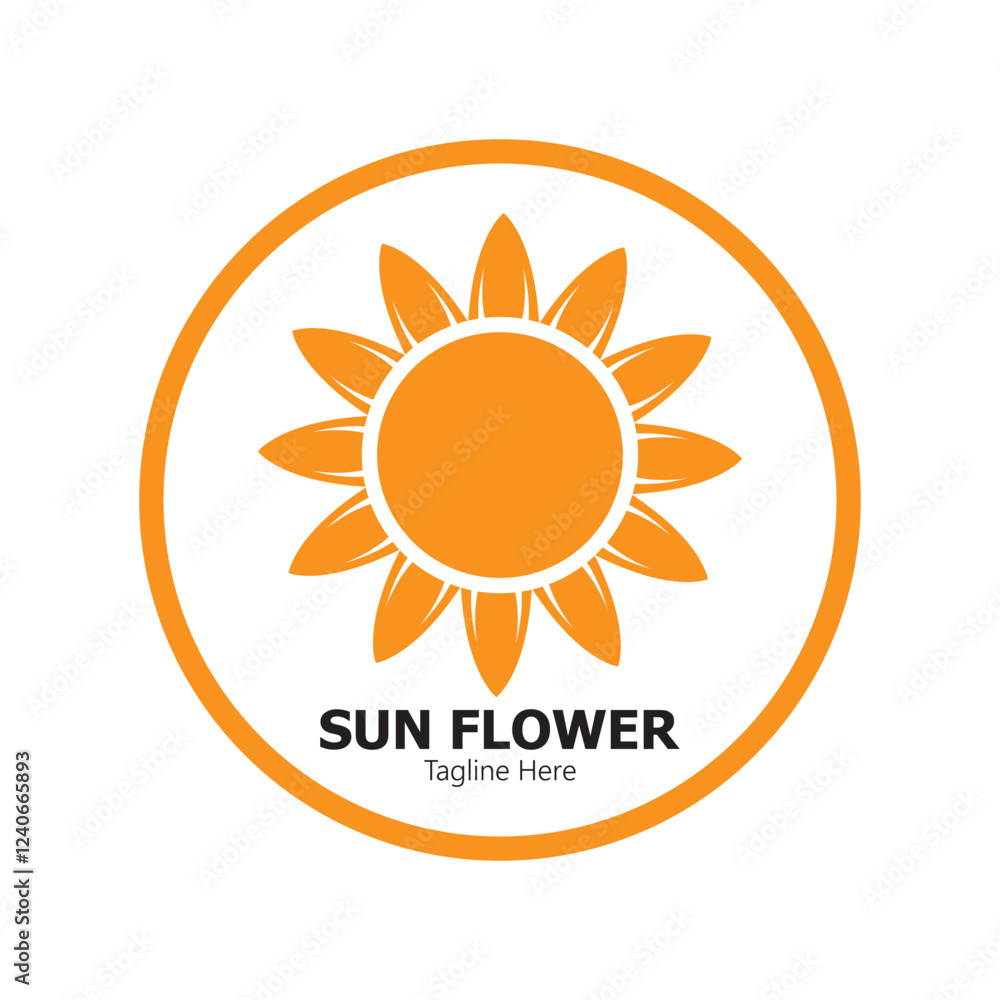 Fototapeta premium sunflower vector logo design concept template