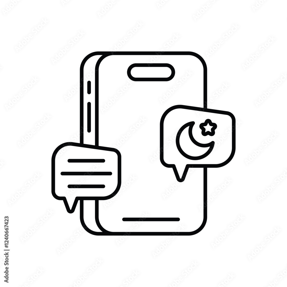 Mobile Eid Chat icon vector stock illustration Mobile Eid Chat icon vector stock illustration