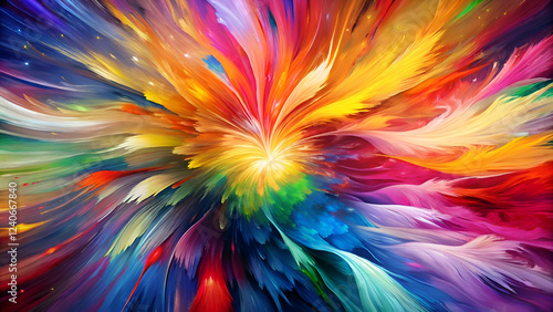 Abstract Whirlwind of Color. A Dynamic and Energetic Artwork