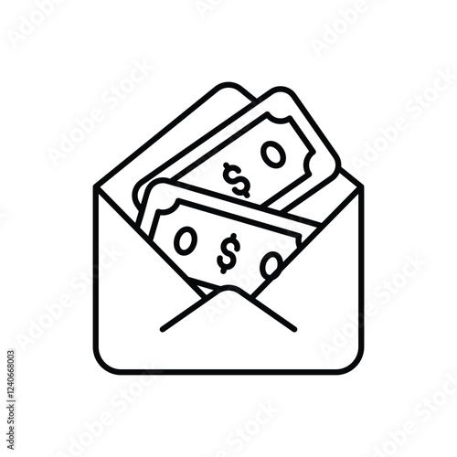 Money Envelope icon vector stock illustration