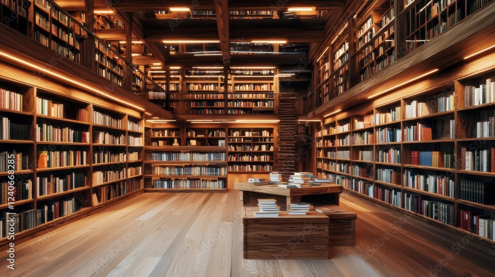 Obraz premium Exploring a cozy vintage bookstore charming location interior design inviting atmosphere warm lighting enchanting concept