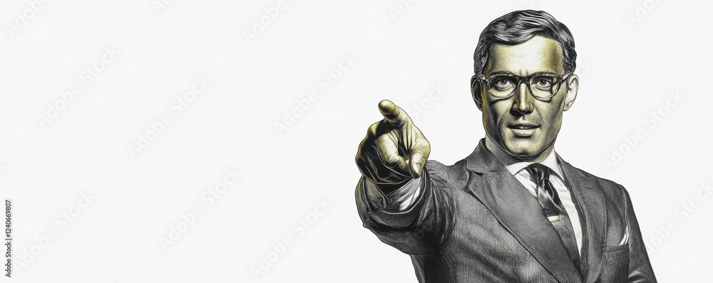 Business coach, motivational pose, enthusiastic expression, pure white background, 3D illustration Business coach, motivational pose, enthusiastic expression, pure white background, 3D illustration