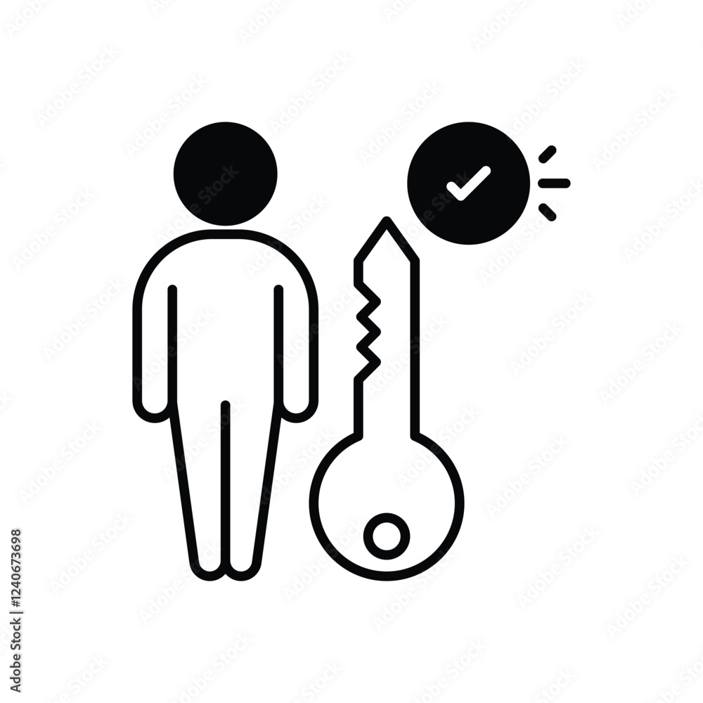 Fototapeta premium Key Employee vector icon