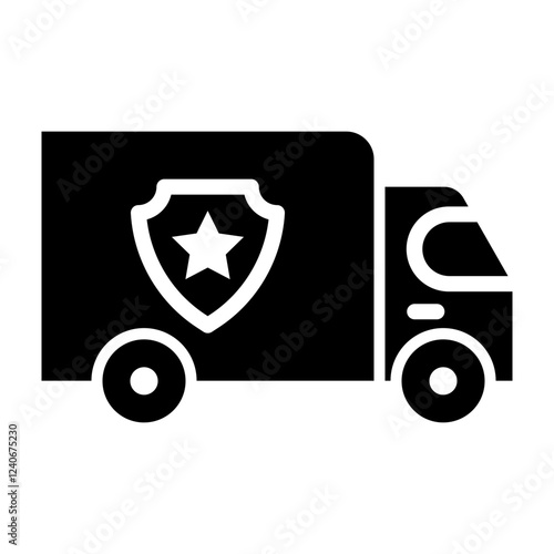 Police Van Glyph Icon Design photo