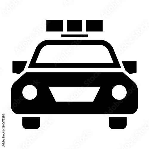 Police Car Glyph Icon Design