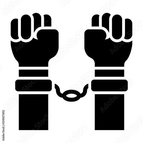 Arrested Criminal Glyph Icon Design