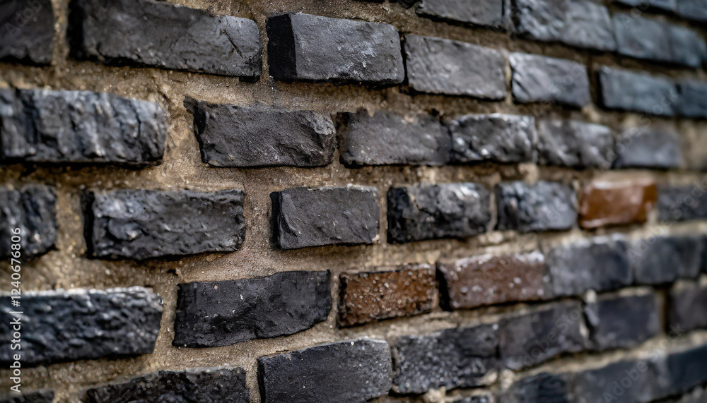 Naklejka premium black brick wall, dark background for design 