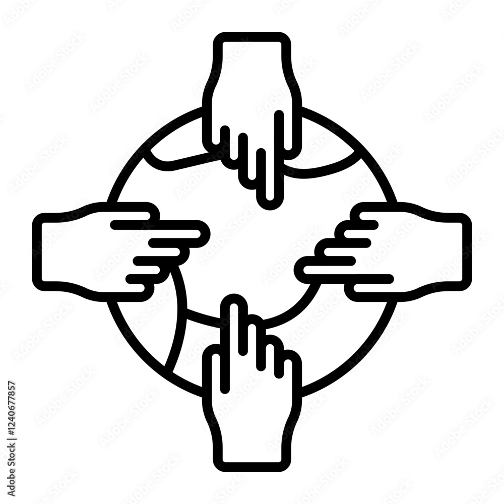 Fototapeta premium Collective Action.line icon