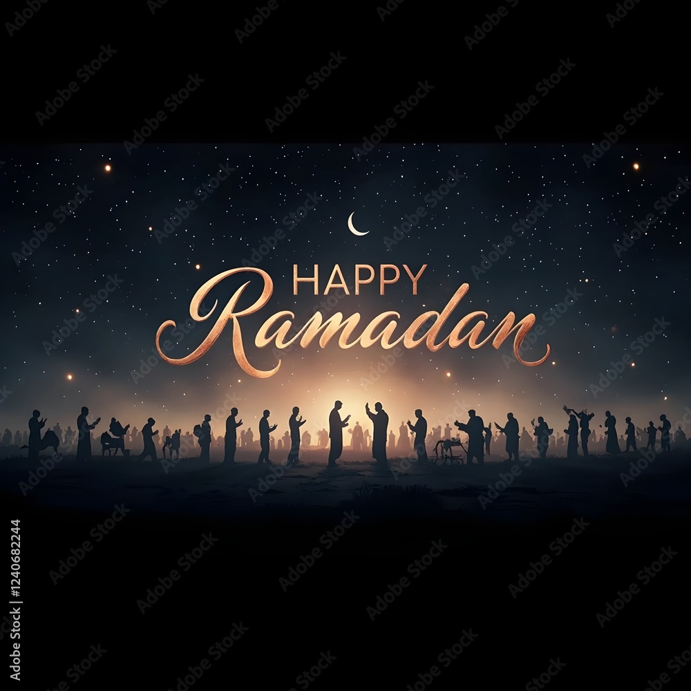 Naklejka premium 🌙✨ Ramadan Mubarak ✨🌙