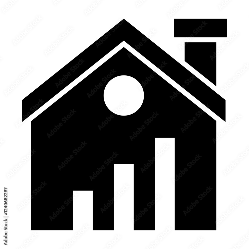 Real Estate Stats Glyph Icon Design Real Estate Stats Glyph Icon Design