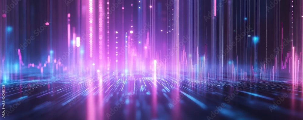 A vibrant, abstract display of colorful light beams in shades of pink and blue, creating a dynamic, futuristic atmosphere. A vibrant, abstract display of colorful light beams in shades of pink and blue, creating a dynamic, futuristic atmosphere.