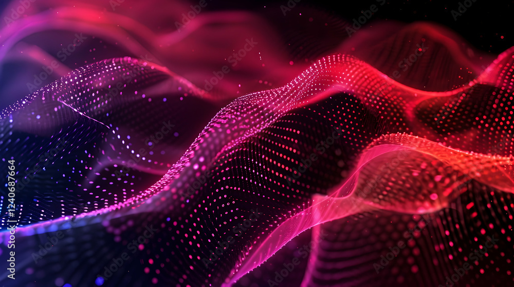 Abstract digital waves in vibrant pink and purple hues, creating a dynamic visual experience Abstract digital waves in vibrant pink and purple hues, creating a dynamic visual experience