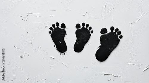 Black Footprints on a White Wall photo