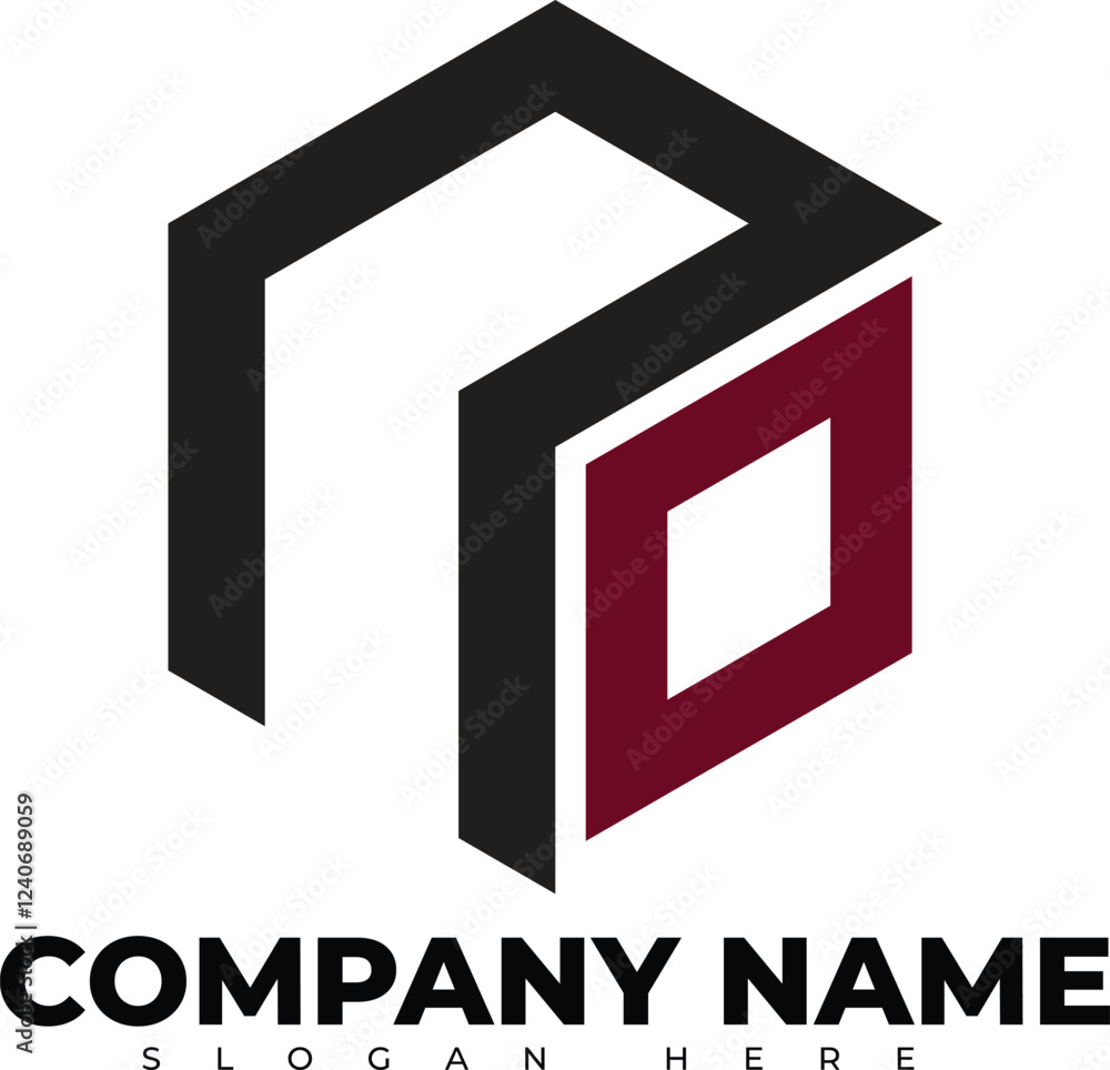 Modern 3D Geometric Cube Corporate Logo Modern 3D Geometric Cube Corporate Logo