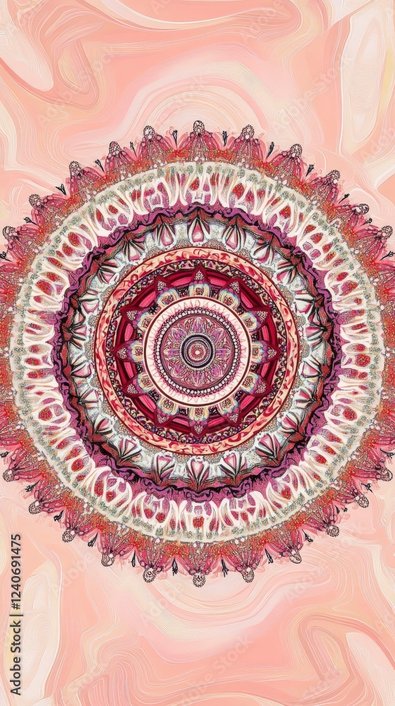 Fototapeta premium Stunning Mandala Design with Intricate Floral Motifs and Vibrant Colors