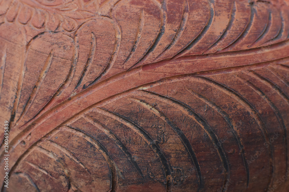 Pottery handicrafts include water jars and vases made from baked clay.