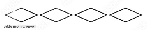 Set of grunge borders in rhombus form