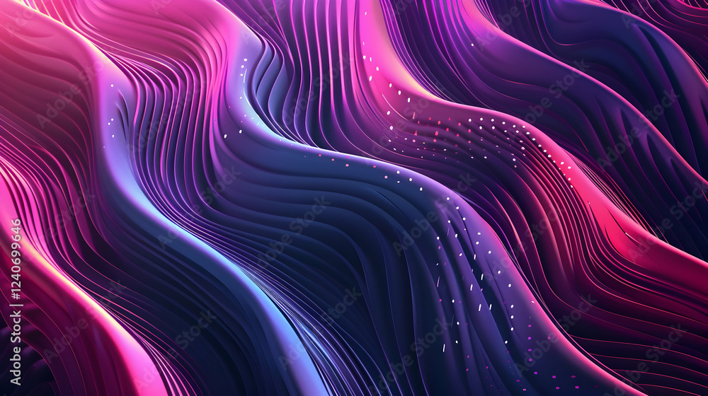 Fototapeta premium Abstract waves of vibrant colors flowing in a dynamic pattern, creating a mesmerizing visual effect