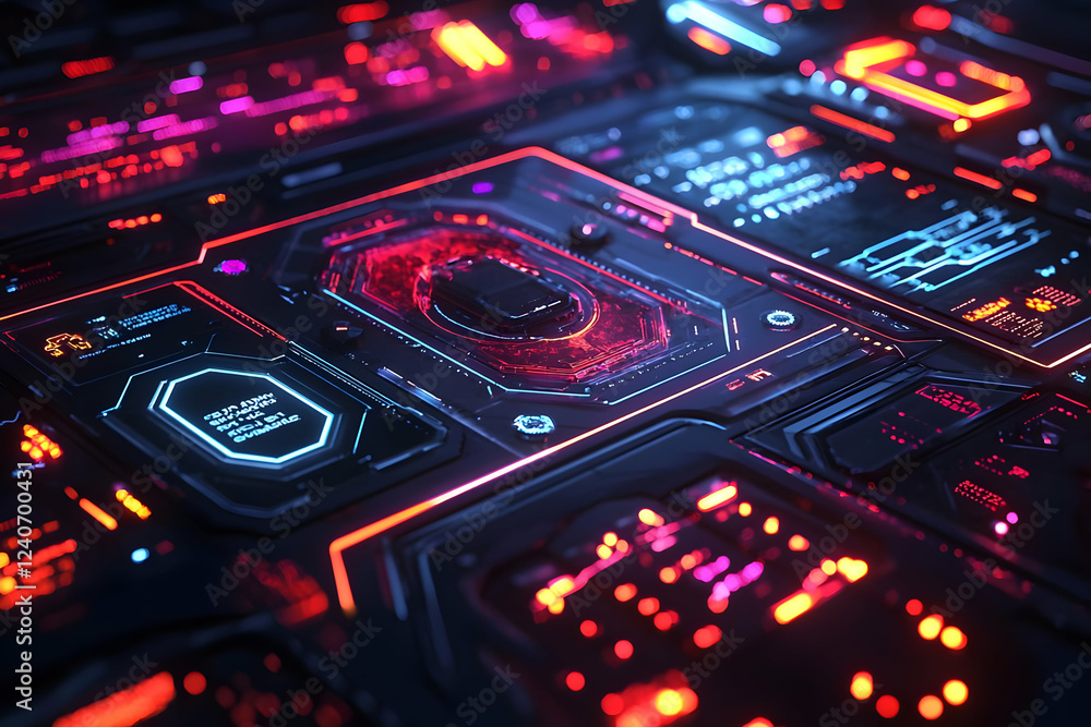 Neon Circuits: Futuristic Tech Glows Brightly Neon Circuits: Futuristic Tech Glows Brightly