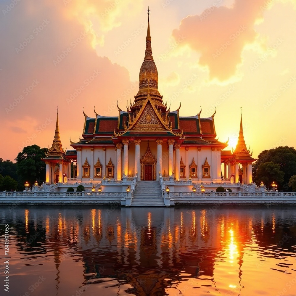 Obraz premium Bangkok Grand Palace - Majestic Sunrise