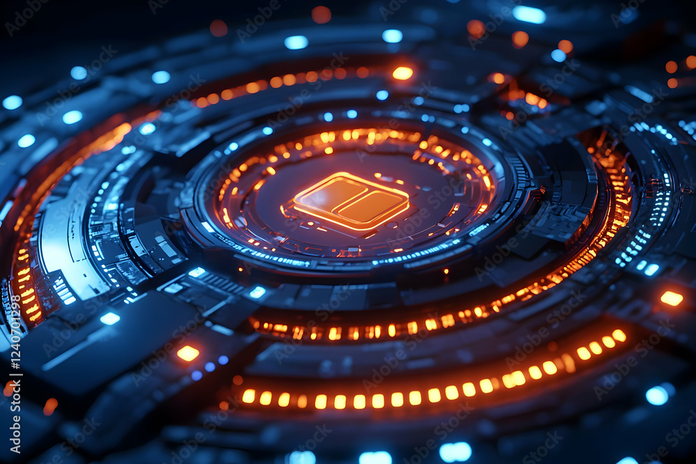 Futuristic Tech Interface Glows Brightly Futuristic Tech Interface Glows Brightly