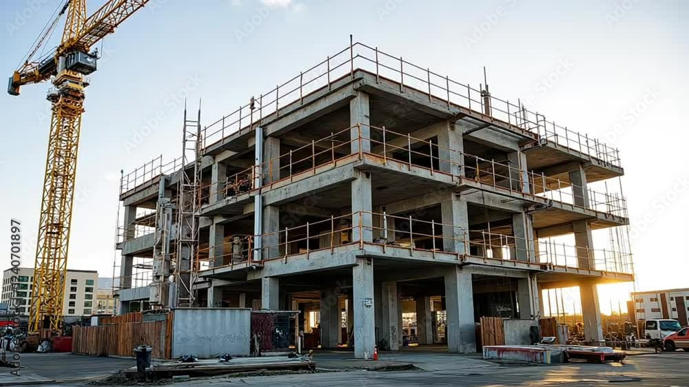 Construction background: A Construction site of large residential commercial building Construction background: A Construction site of large residential commercial building