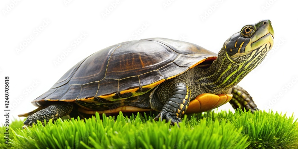 Obraz premium Close-up of Turtle Resting on Grass