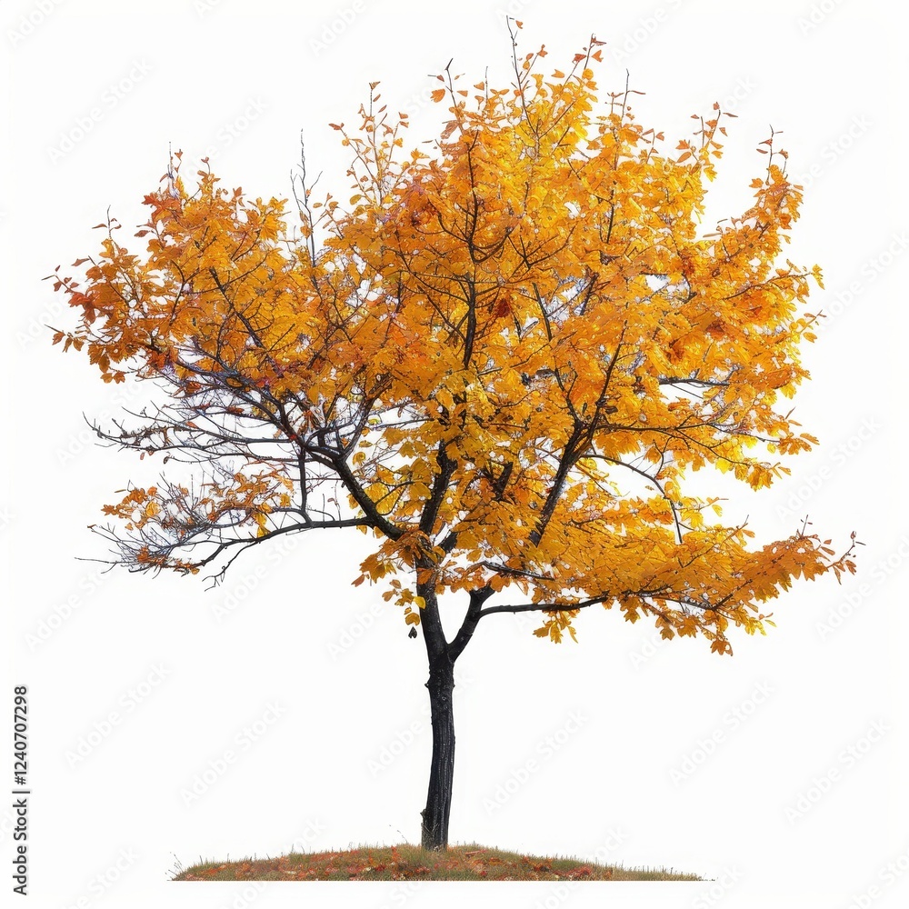 Fototapeta premium Vibrant autumn tree with golden leaves.