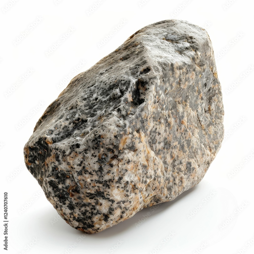 Obraz premium Unique textured rock isolated on white background.