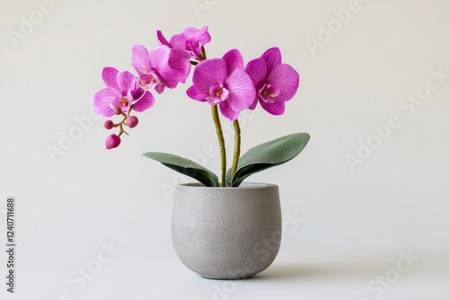 Wallpaper Mural Elegant Pink Orchid in a Gray Pot Torontodigital.ca