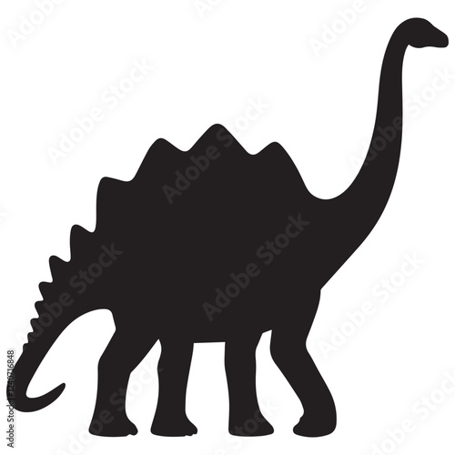 brontosaurus isolated on white silhouette
