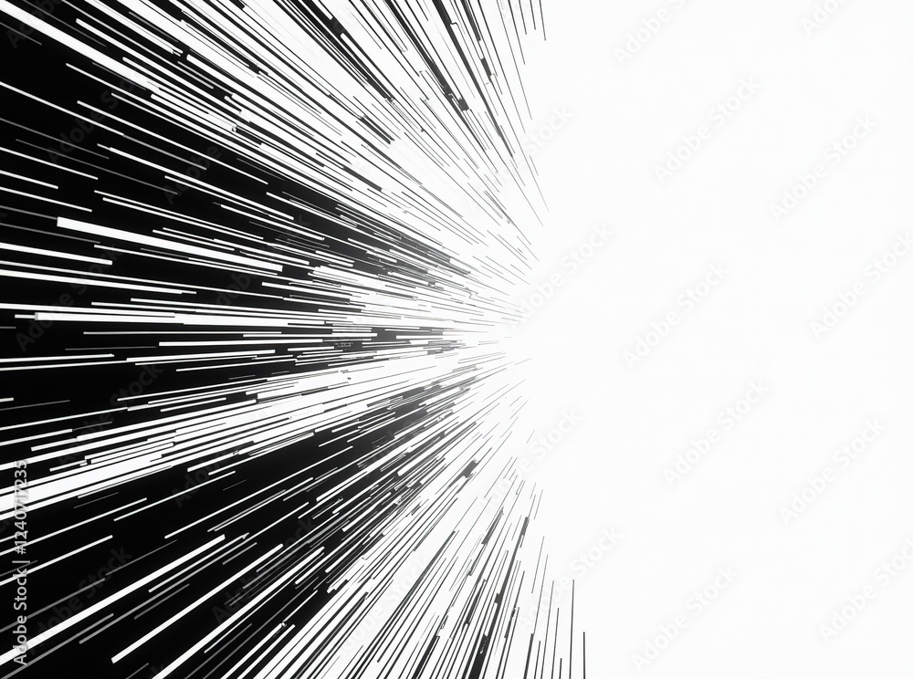 Obraz premium Speed Lines Black and White Comic Texture Background