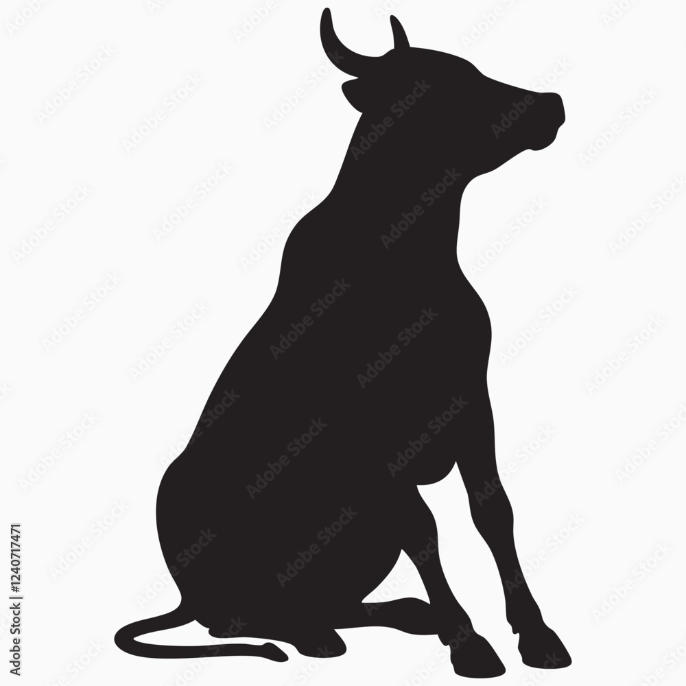 Obraz premium cow isolated on white silhouette